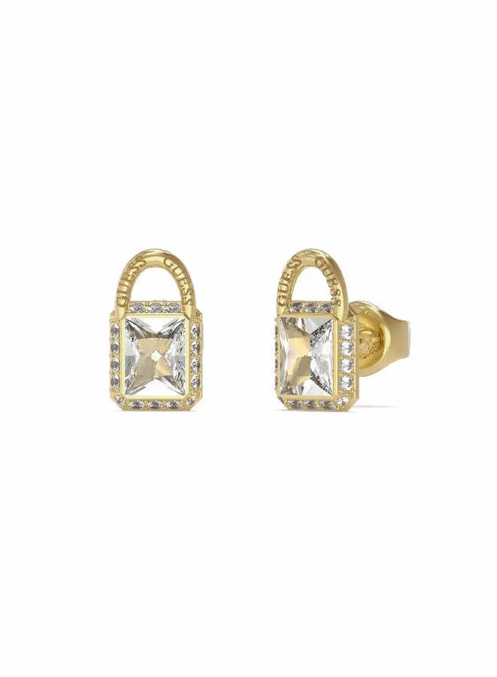 Clear Padlock Stud Earring