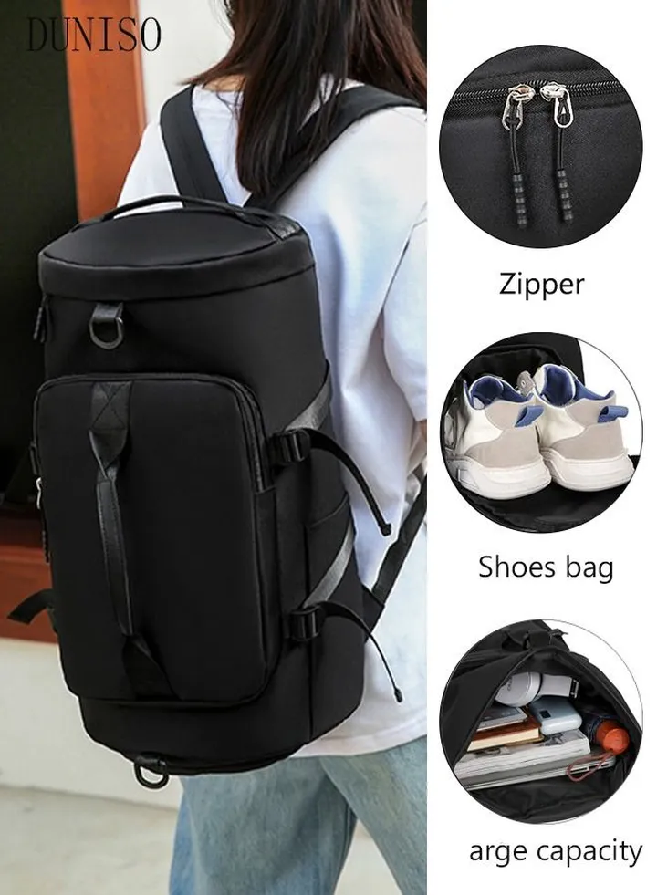 Sports Gym Bag with Wet Pocket & Shoes Compartment, Weekender Overnight Bag for Travel Gym Yoga Travel Duffel Bag for Men and Women Lightweight