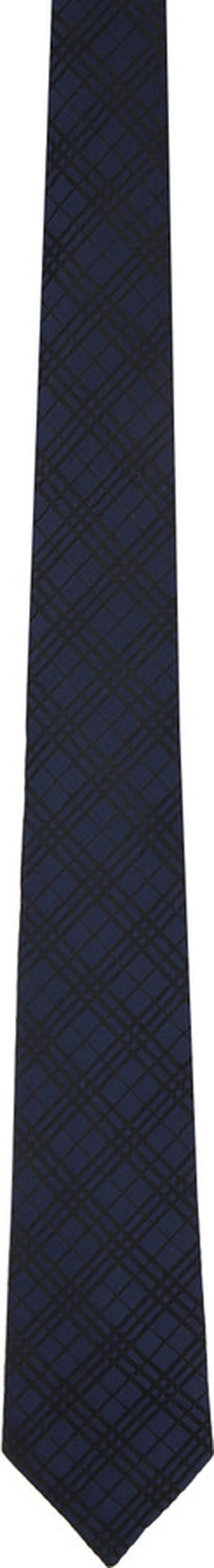 Burberry Navy & Gray Micro Check Tie