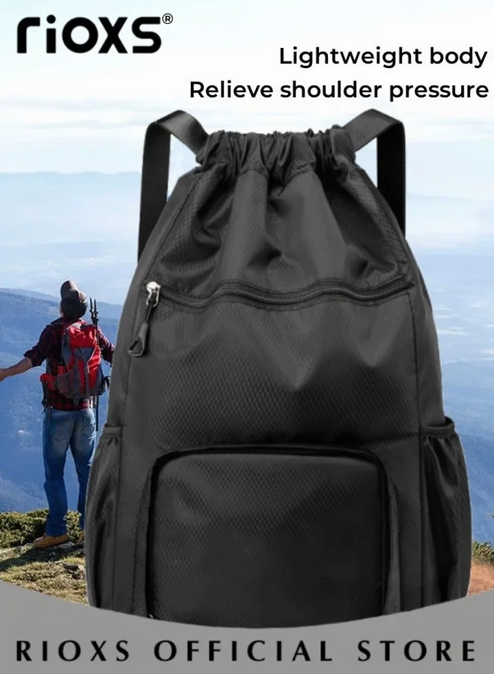 Drawstring Bag Gym Sack String Bag for Men and Women Oxford Fabric Casual Sports Bag Lightweight Large Capacity Fitness Backpack