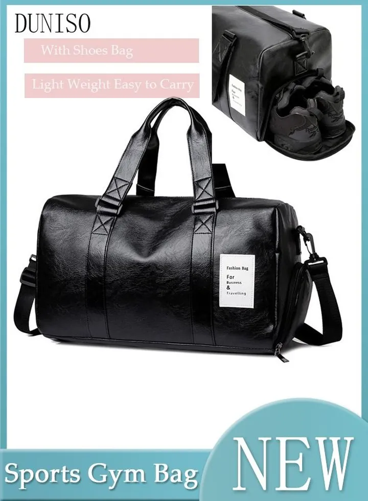 Portable Sports Gym Bag with Wet Pocket and Shoes Compartment Weekender Overnight Bag for Travel Gym Yoga Travel Duffel Bag for Men and Women Lightweight