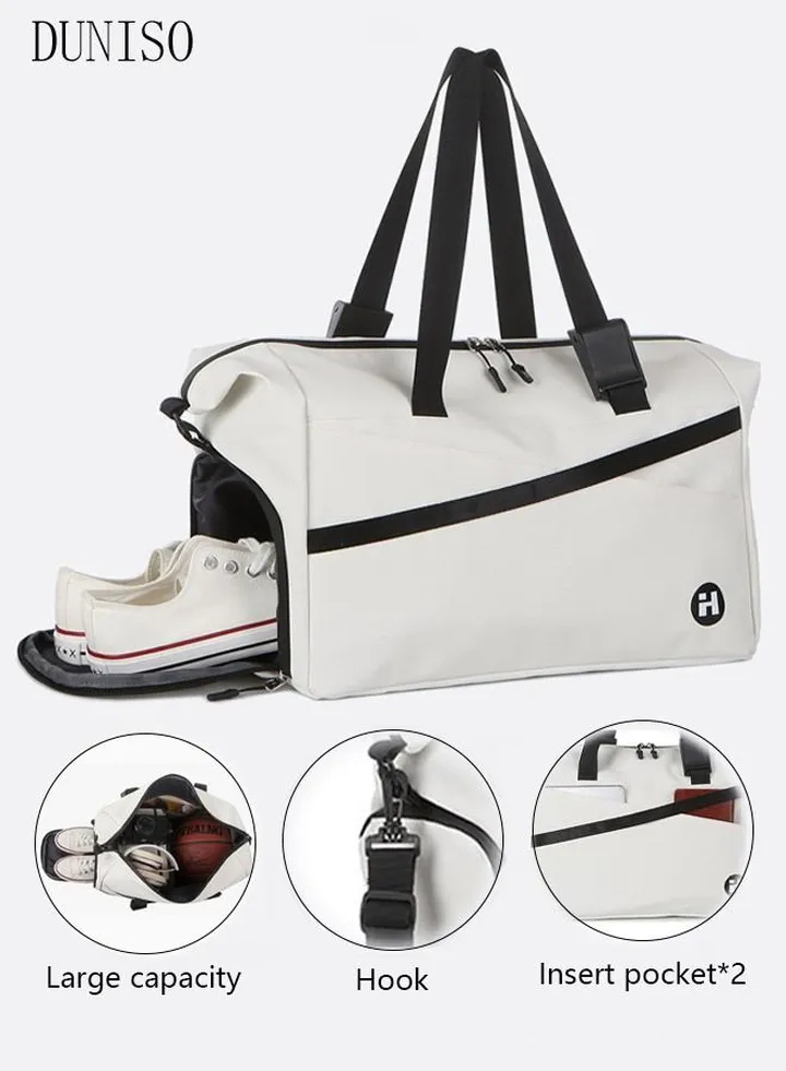 Sports Gym Bag with Wet Pocket & Shoes Compartment Weekender Overnight HandBag for Travel Gym Yoga Travel Duffel Bag for Men and Women Lightweight