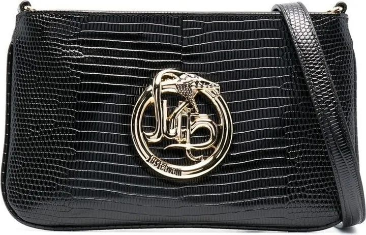 Logo-Plaque Snakeskin-Effect Bag