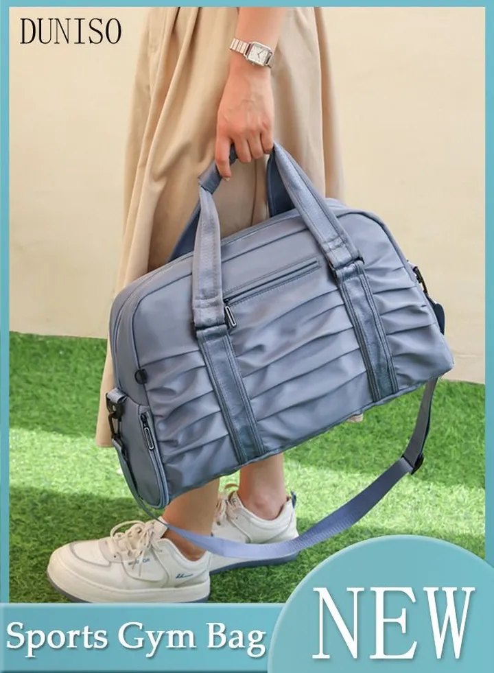 Sports Gym Bag with Wet Pocket & Shoes Compartment, Weekender Overnight Bag for Travel Gym Yoga Travel Duffel Bag for Men and Women Lightweight