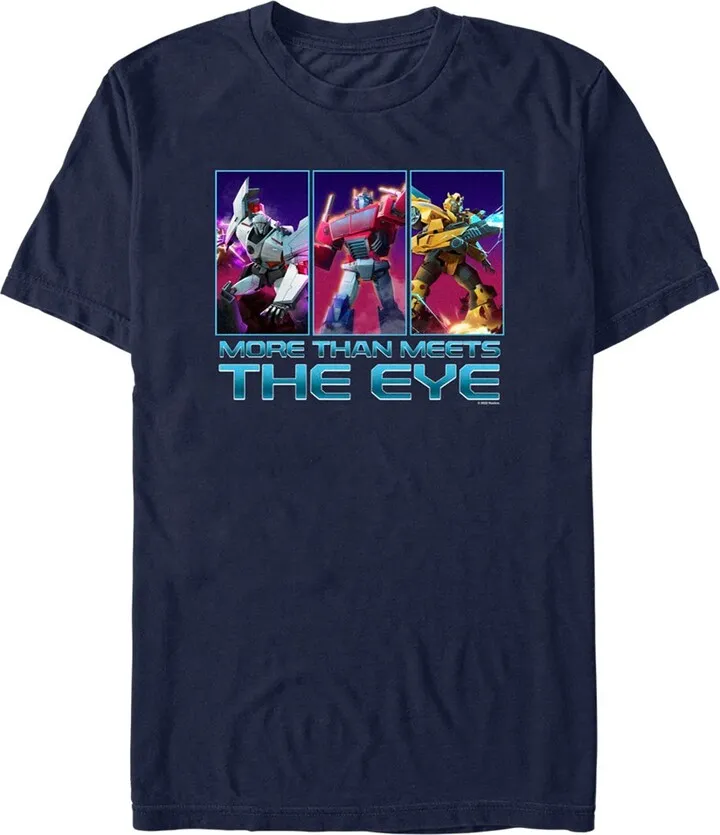 Men's Transformers: EarthSpark Character Panels T-Shirt - Navy Blue - 2X Large