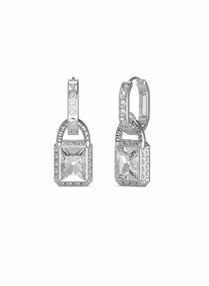 Padlock Huggies Clear Earring