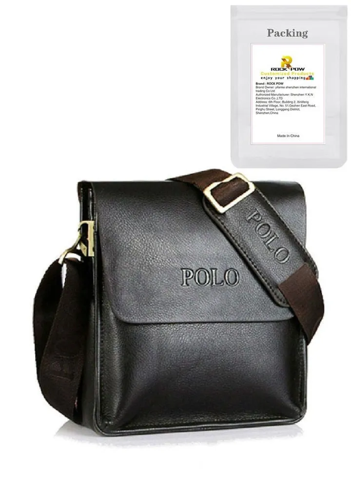 Genuine Leather Men Messenger cross body shoulder Travel vintage Bag-Black