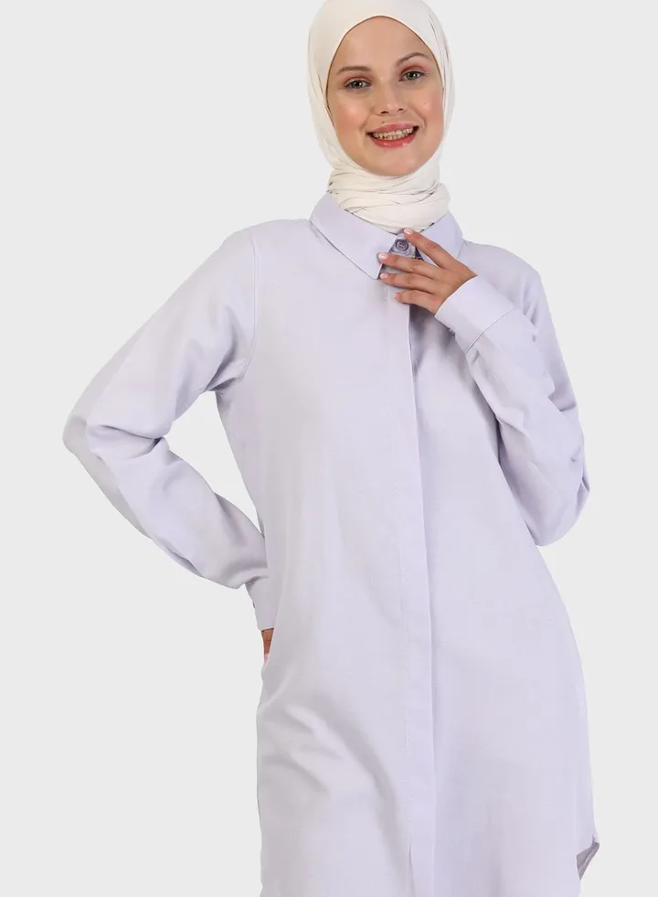 Polo Neck Button Down Tunic