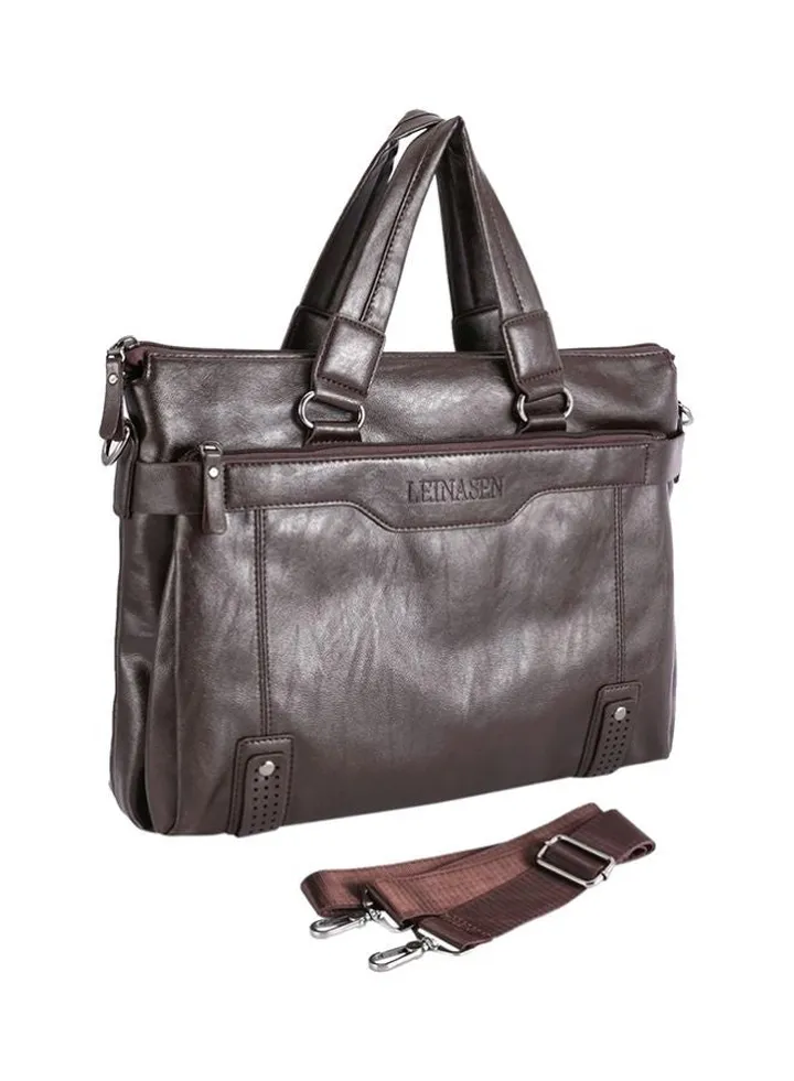 Leather Messenger Bag Brown