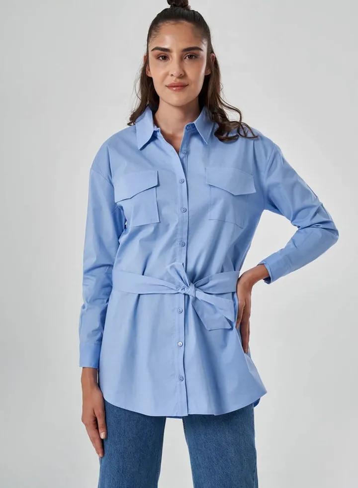 Knitted Belted Shirt
