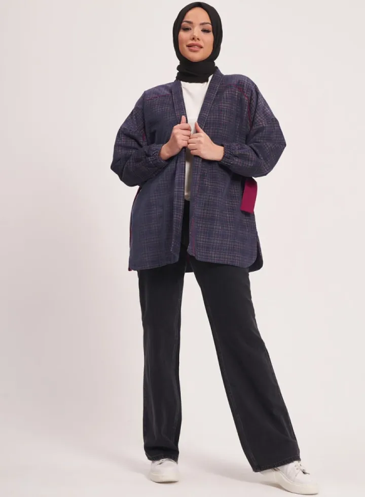 Checked Knitted Blazer