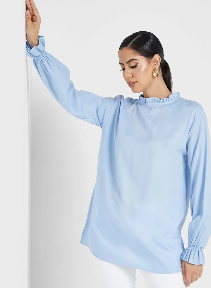 High Neck Knitted Top