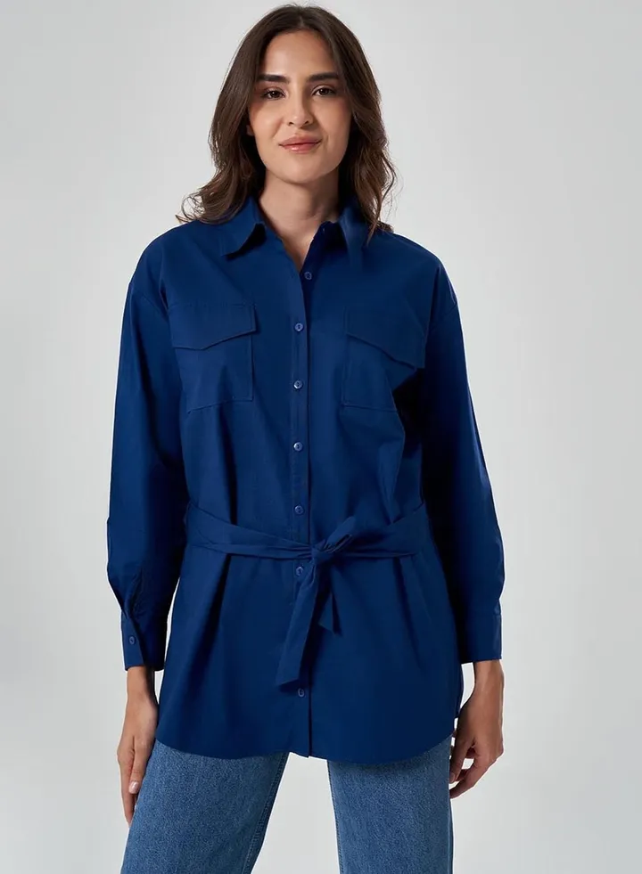 Knitted Belted Shirt