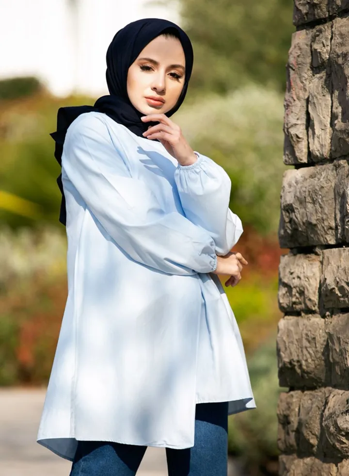 Crew Neck Balloon Sleeve Tunic
