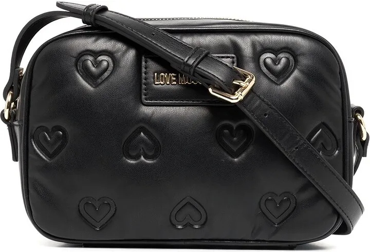 Embossed-Heart-Print Cross-Body