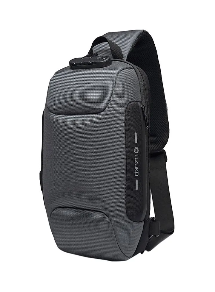 Water-Resistant Sling Outdoor Cross Body Bag Grey