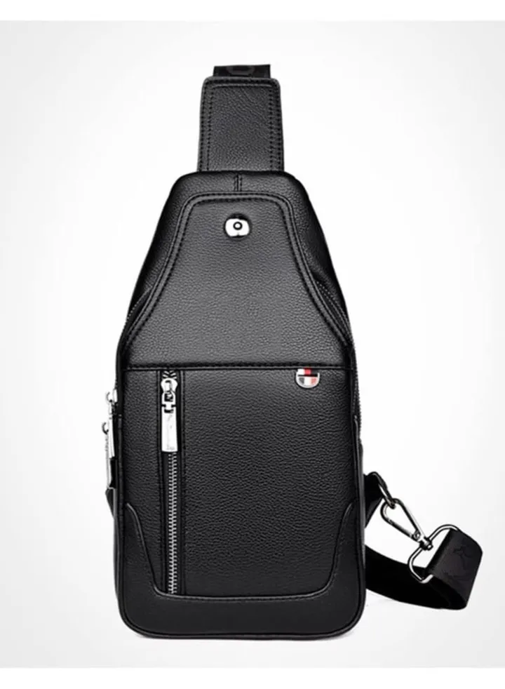 Luxury Brand Chest Pack Leather Messenger Bag Male Business Crossbody Bag for Men Sling Bag Black Casual Man Chest Bag Size : 16 * 7 * 32cm