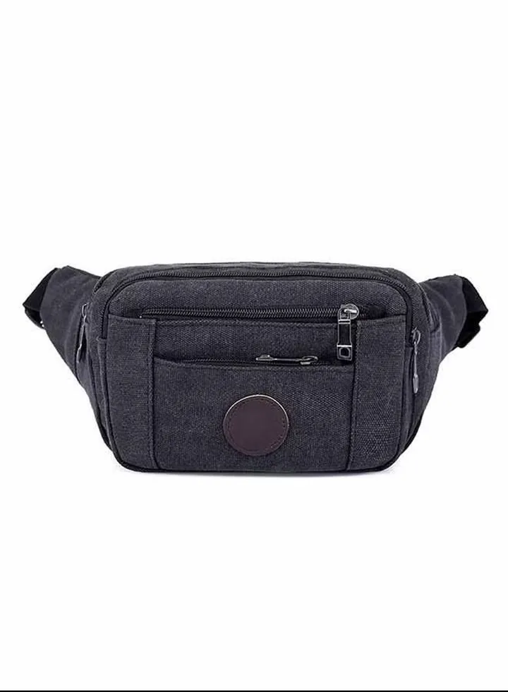 Outdoors Leisure Business Solid Color Waist Bag Black