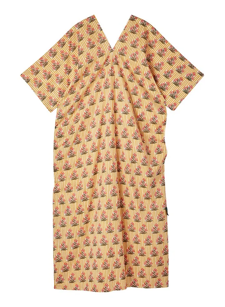 Cotton Special Prented Dress yellow