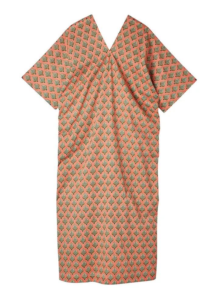 Cotton Prented Special Dress orange