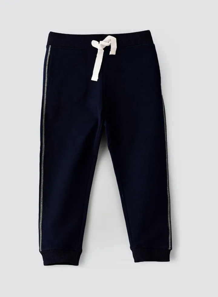 Casual Knitted Joggers Navy Blue