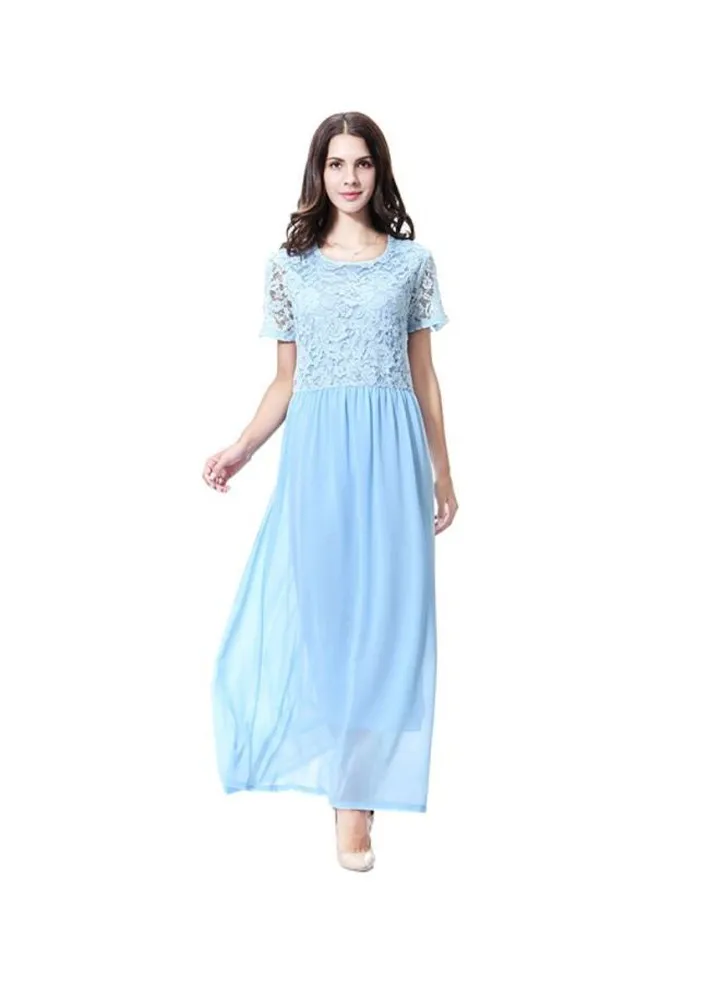 Casual Chiffon Dress Sky Blue