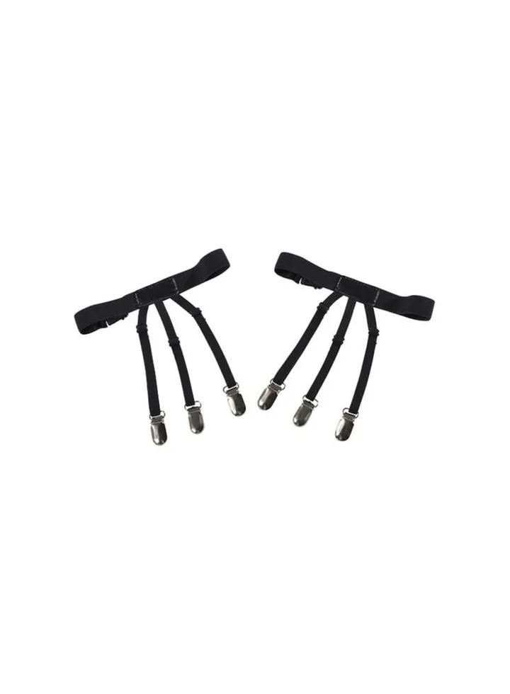 Adjustable Elastic Shirt Holder Garter 1 Pair Black