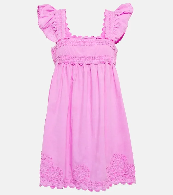 Embroidered cotton poplin minidress