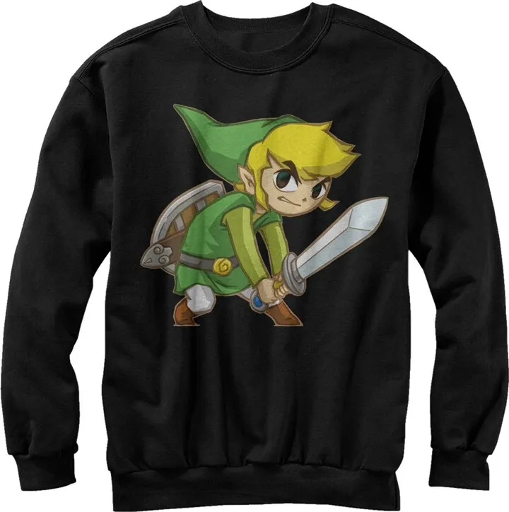Men's Nintendo Legend of Zelda Spirit Tracks Link Sweatshirt - Black - Medium