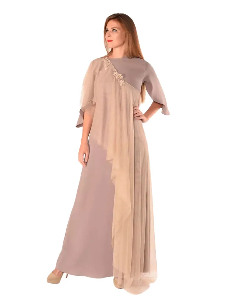 U-Shaped Dress Beige