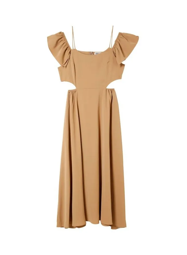 Flared Maxi Dress Brown