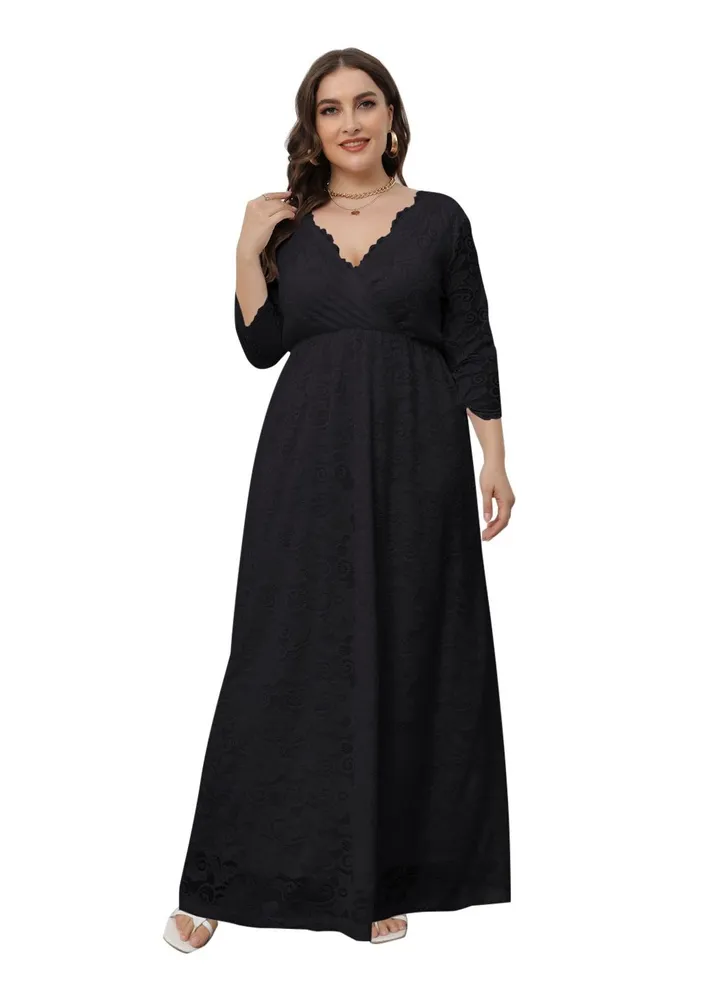 New Lace Dress For Plus-size Women Black
