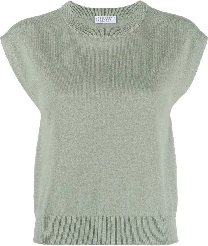 Short-Sleeve Cashmere Vest