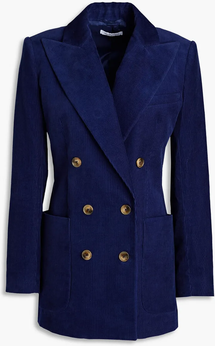 Bianca double-breasted cotton-corduroy blazer