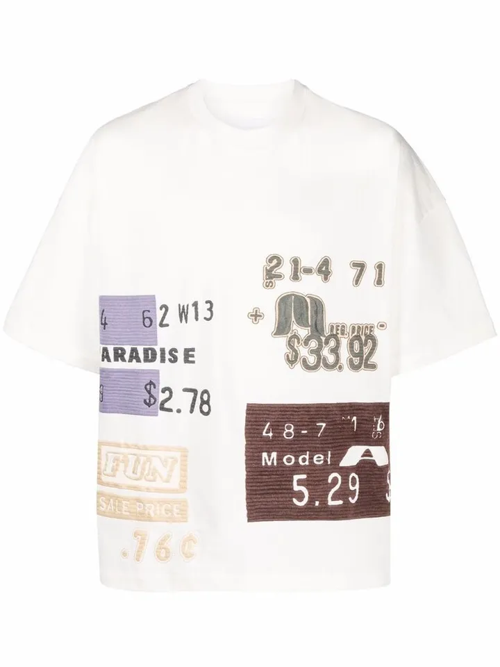 graphic-patch cotton T-shirt