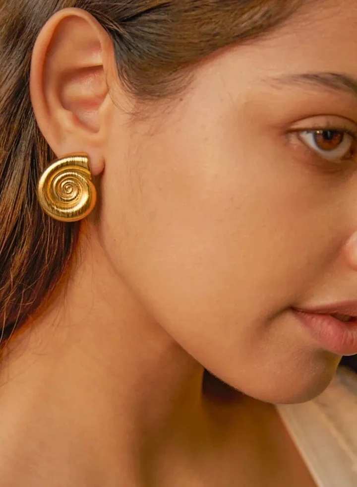 Elegant Gold Plated Hoop Earrings For Women