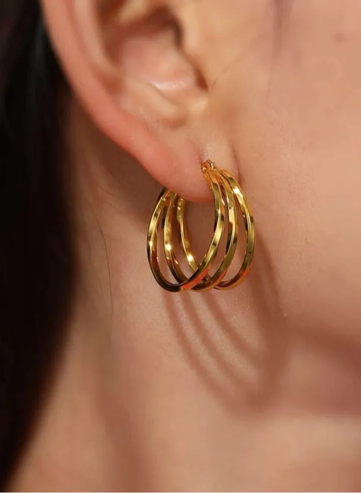18k Gold Plated Stainless Steel Earring For Women