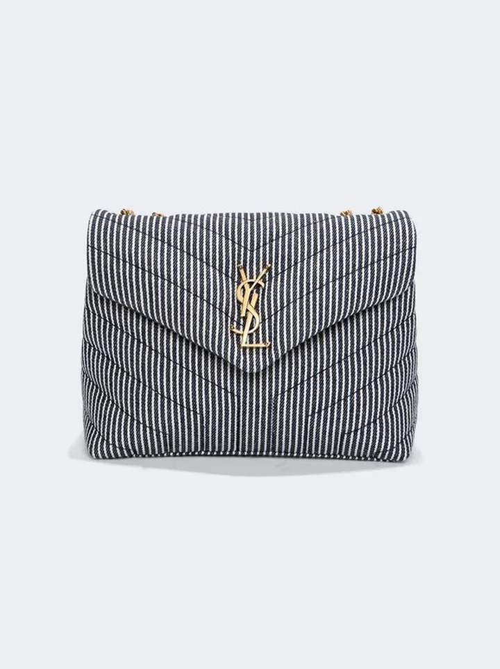 Loulou Small Chain Y-Quilted Shoulder Bag Grey