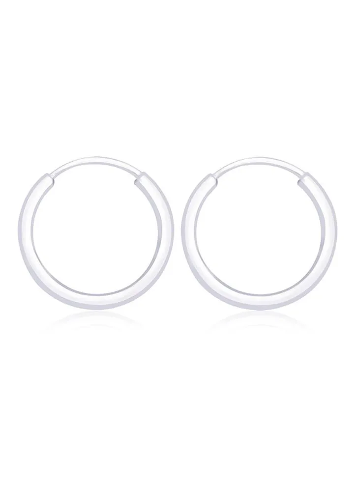 925 Sterling Silver Plain Bali Earrings