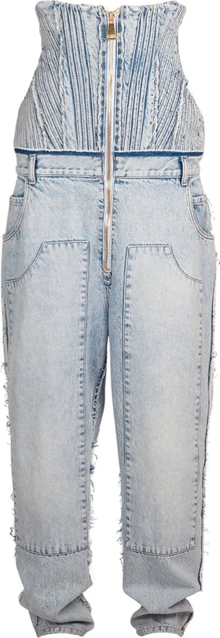 Denim corset high waist zip jeans
