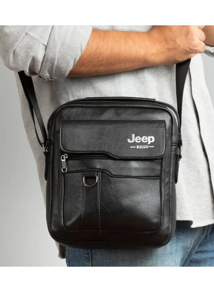Men's Casual Leather Cross Bag Black