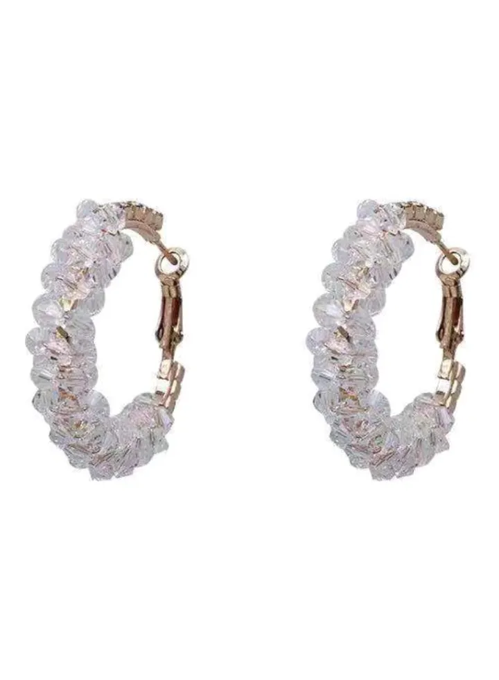 Stone Studded Hoop Earrings