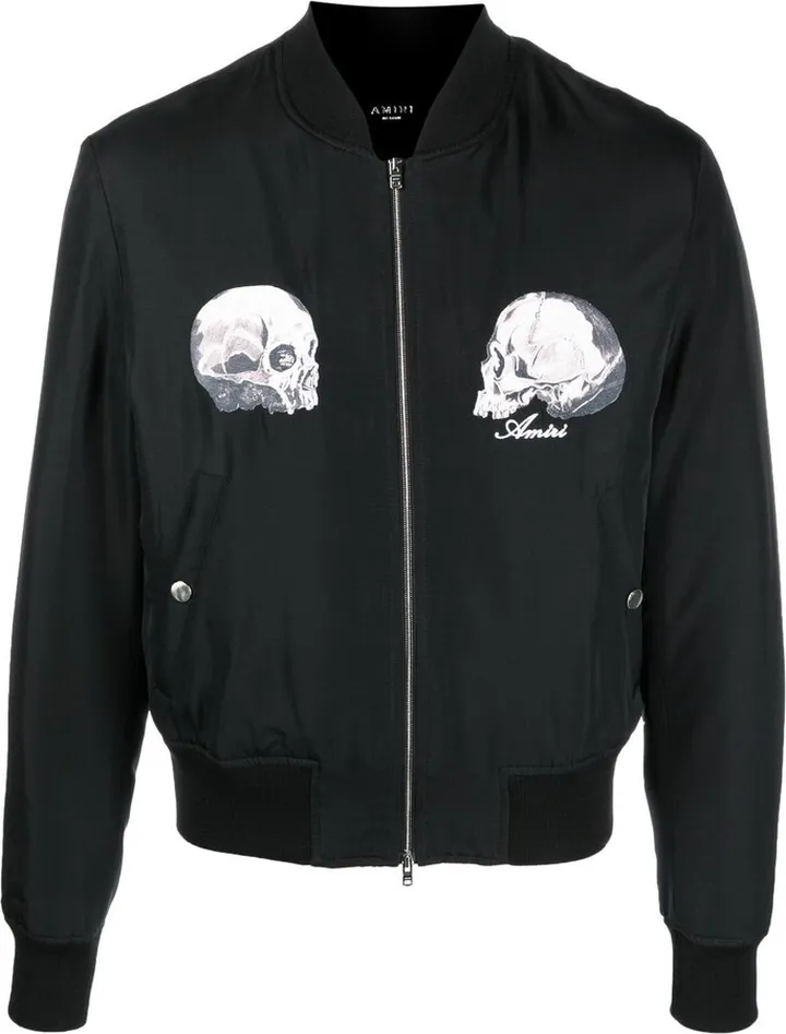 Skull-print bomber jacket