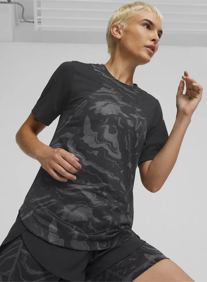Graphic Womens Printed Short Sleeve Running T-Shirt