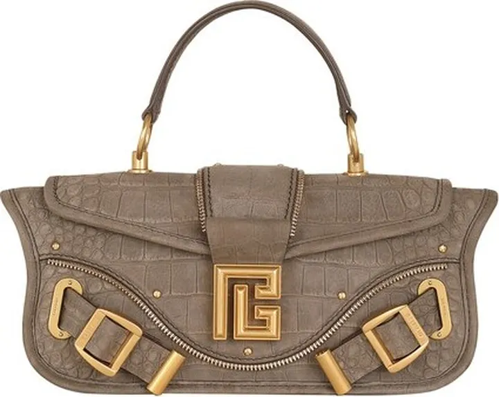 Blaze clutch bag in crocodile-embossed leather