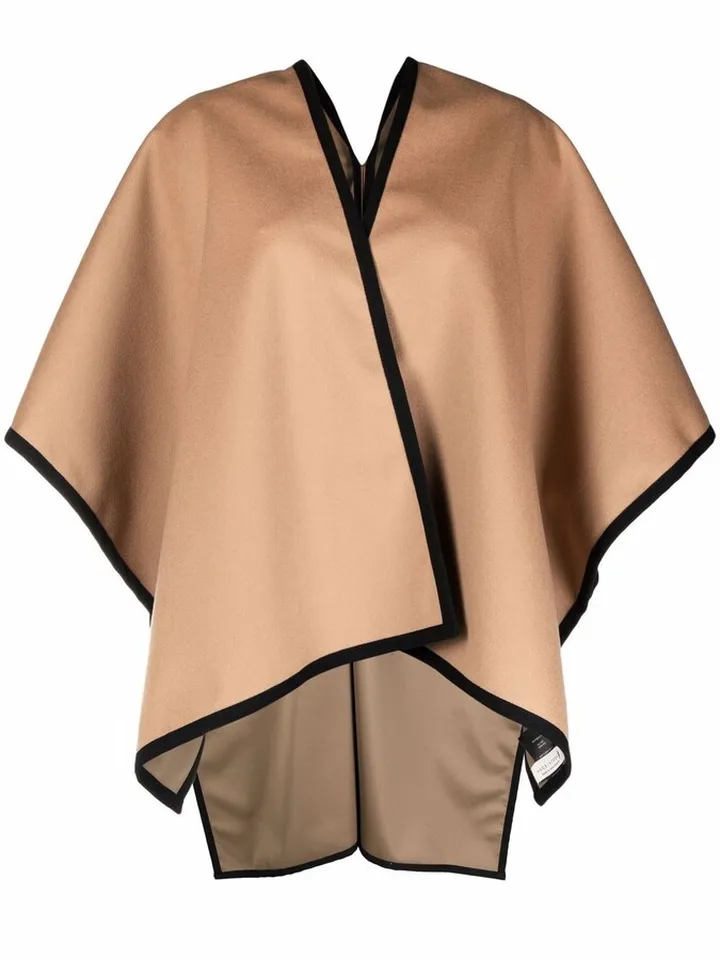 Ainsley contrast-trim cape scarf