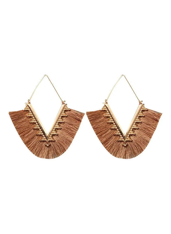 Bohemian Women V Tassel Dangle Earrings