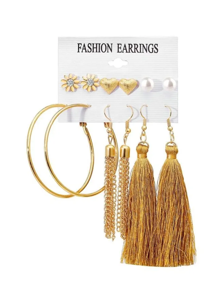 Pair Of 6 Bohemian Flower Earrings