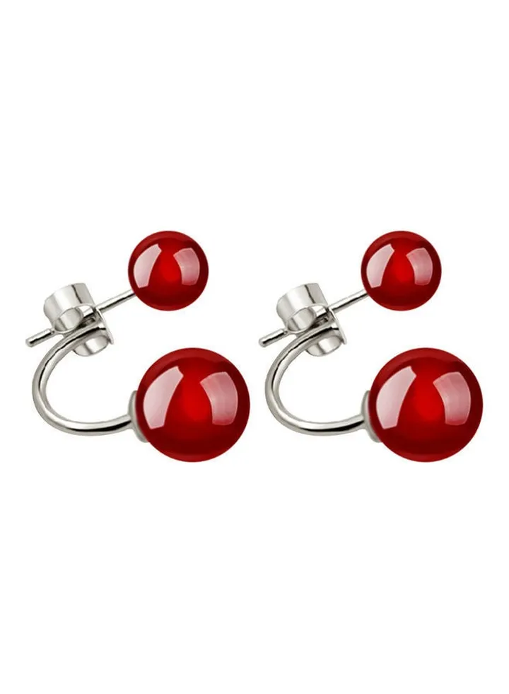 Faux Agate Studded Double Sided Earrings