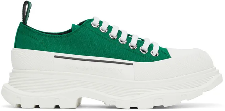 Alexander McQueen Green Tread Slick Low Sneakers